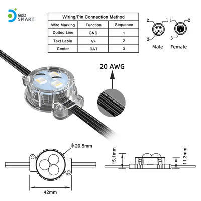 30mm 3 Diodes Permanent Outdoor Lights