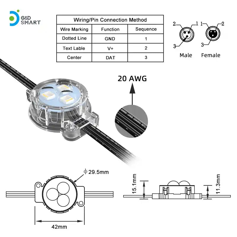30mm 3 Diodes Permanent Outdoor Lights